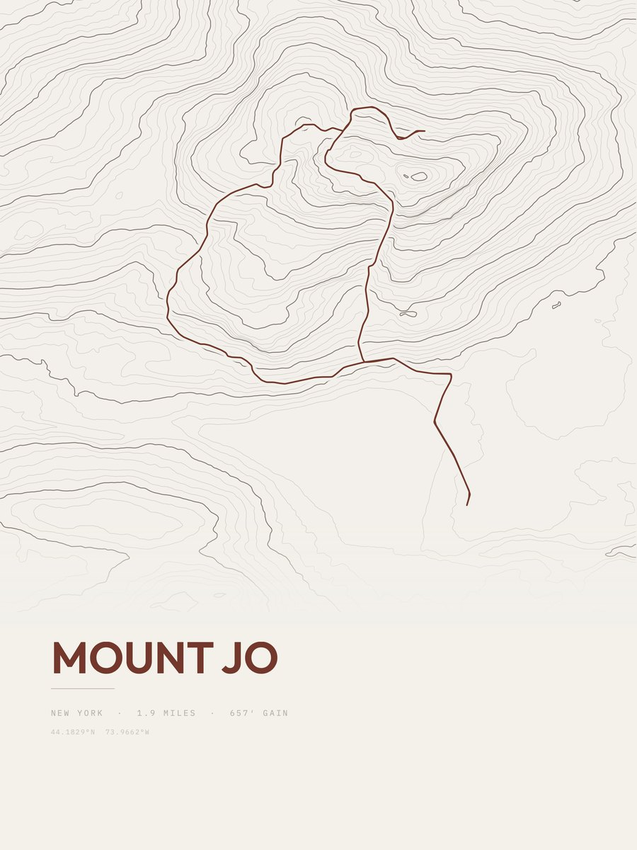 Mount Jo topographic trail print
