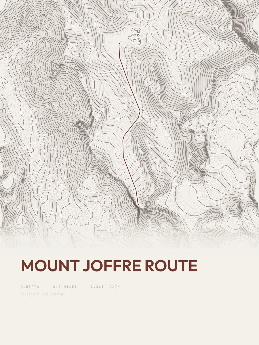 Mount Joffre Route Topographic print