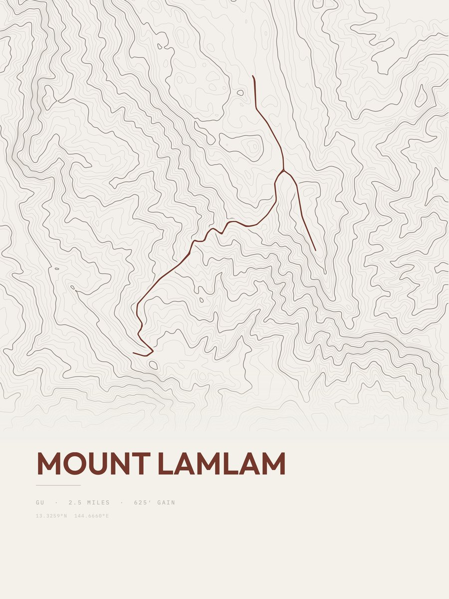 Mount LamLam Topographic print