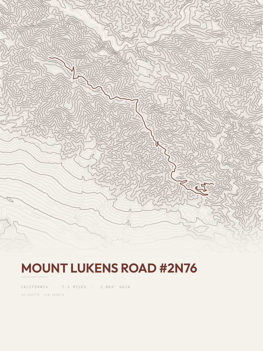 Mount Lukens Road Topographic print