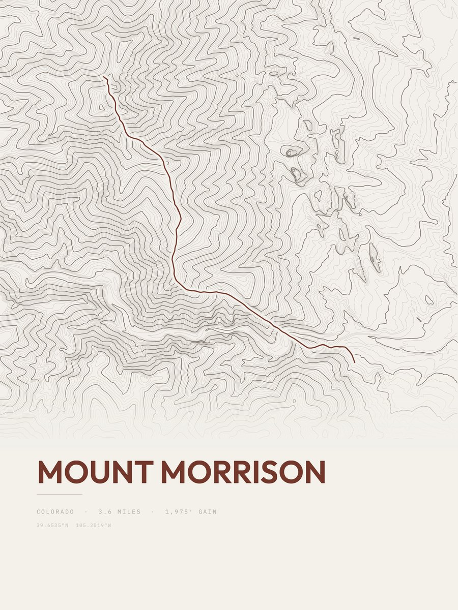 Mount Morrison topographic trail print