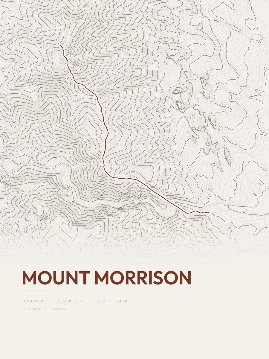 Mount Morrison topographic trail print