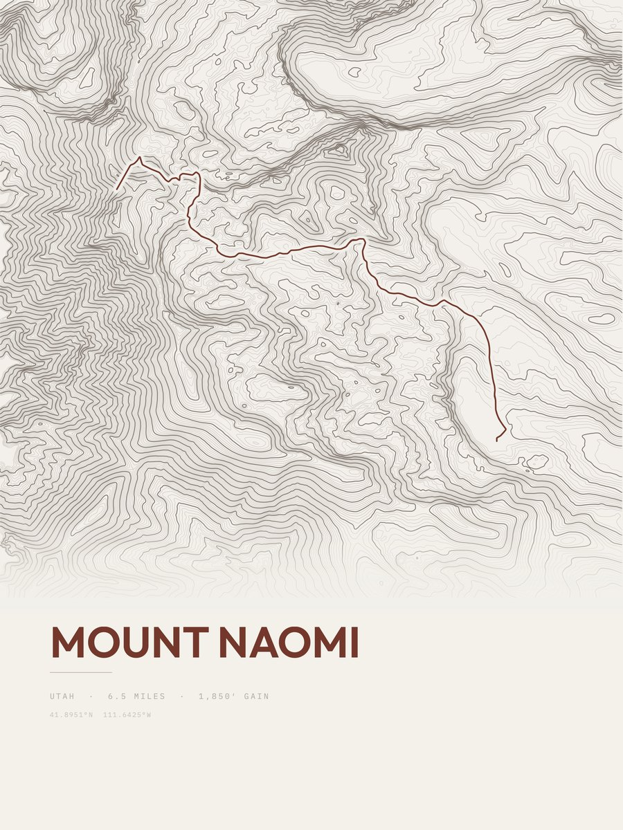 Mount Naomi Topographic print