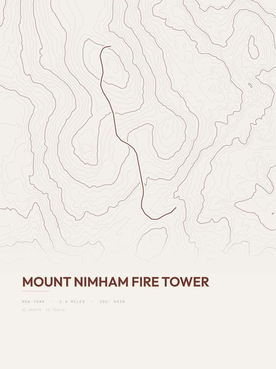 Mount Nimham Fire Tower Topographic print
