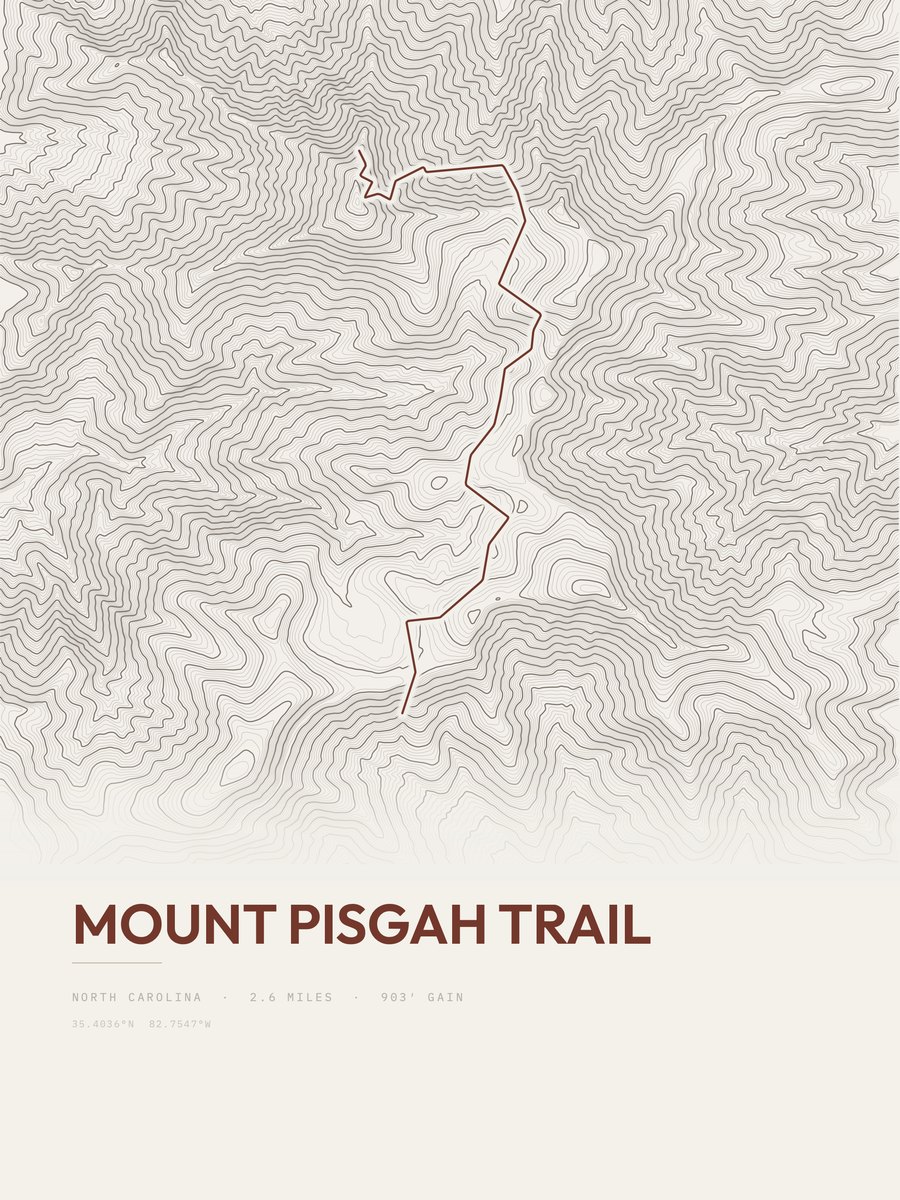 Mount Pisgah Trail Topographic print