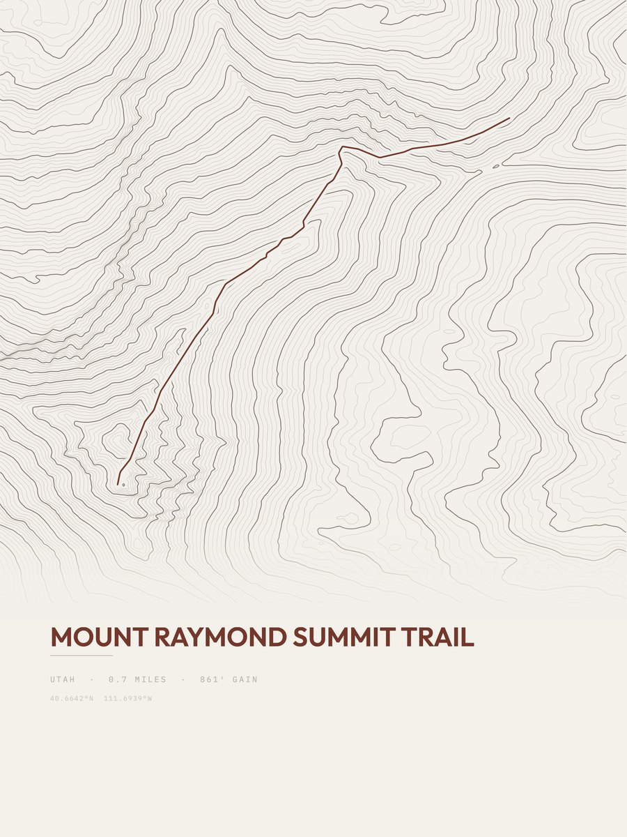 Mount Raymond Summit Trail Topographic print