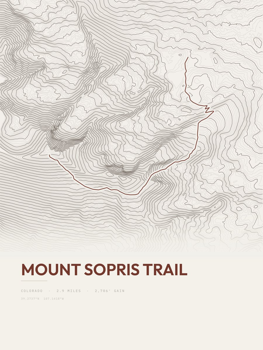 Mount Sopris Trail Topographic print