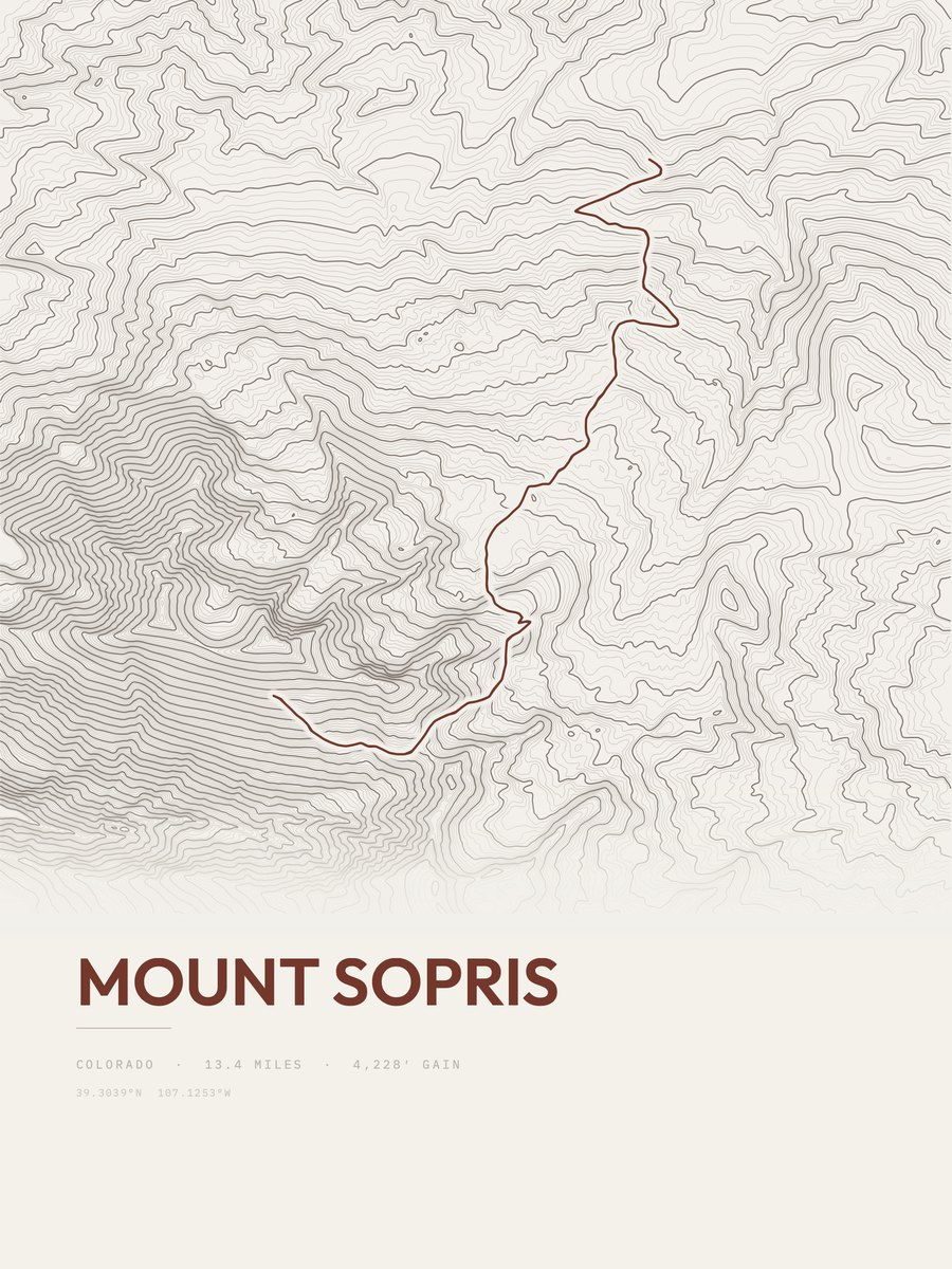 Mount Sopris Topographic print