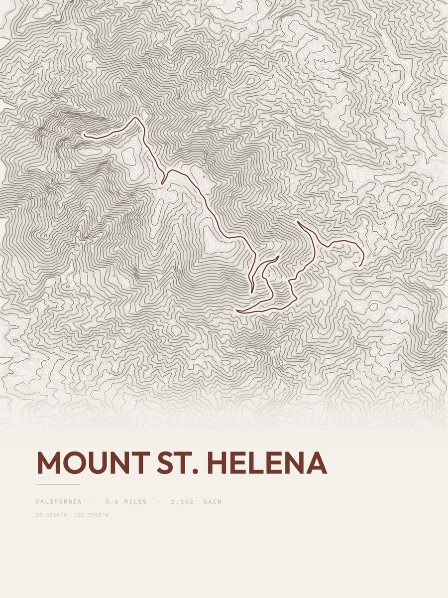 Mount St. Helena Topographic print