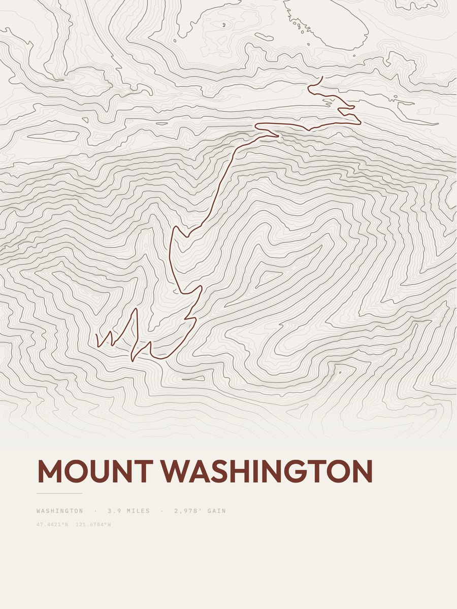 Mount Washington Topographic print