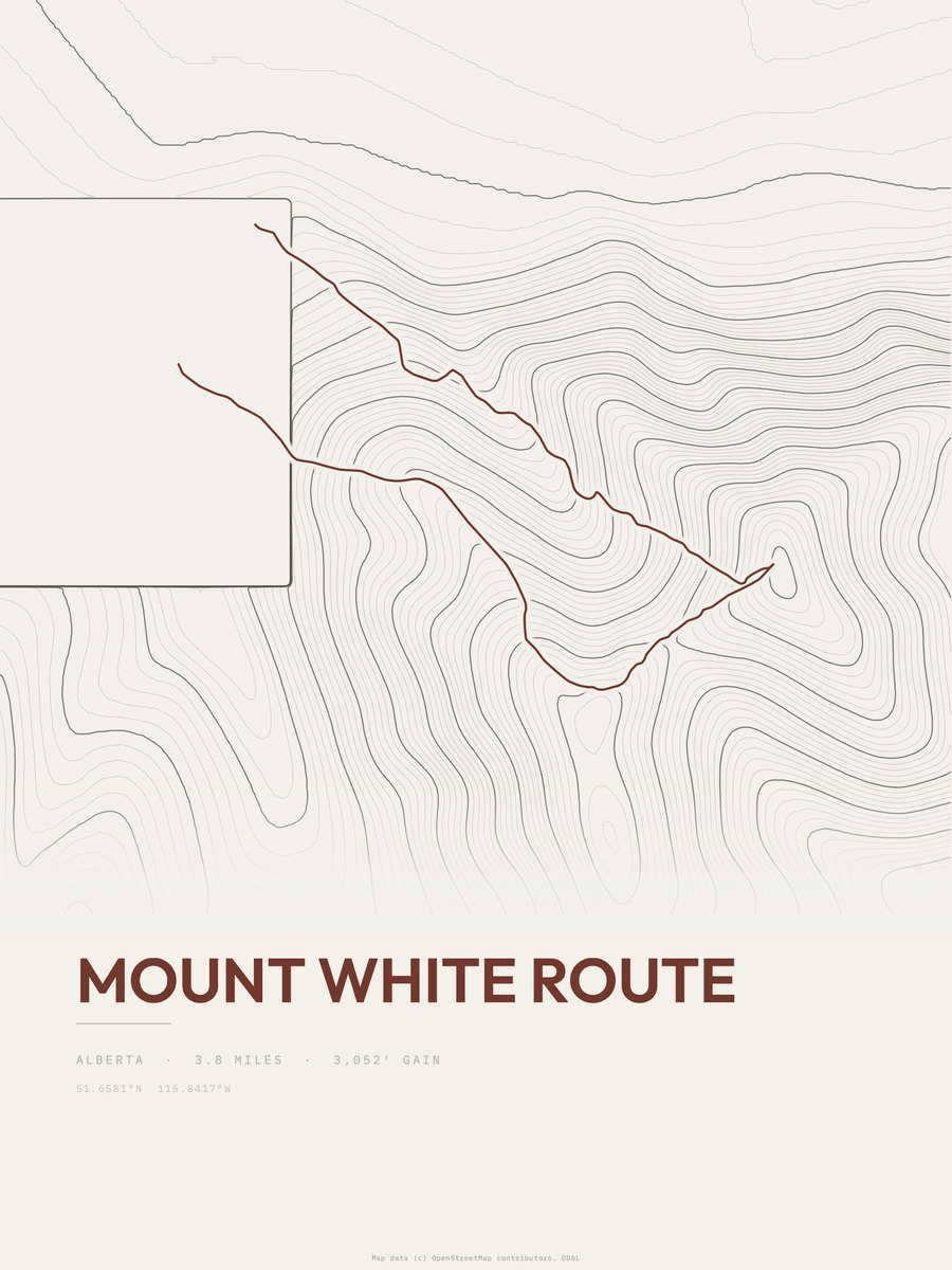 Mount White Route Topographic print