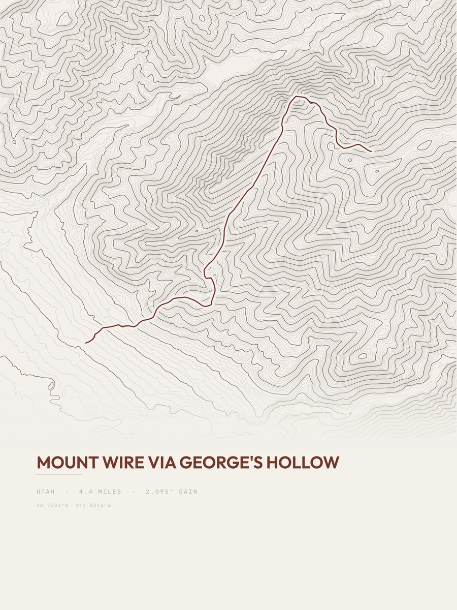 Mount Wire Topographic print