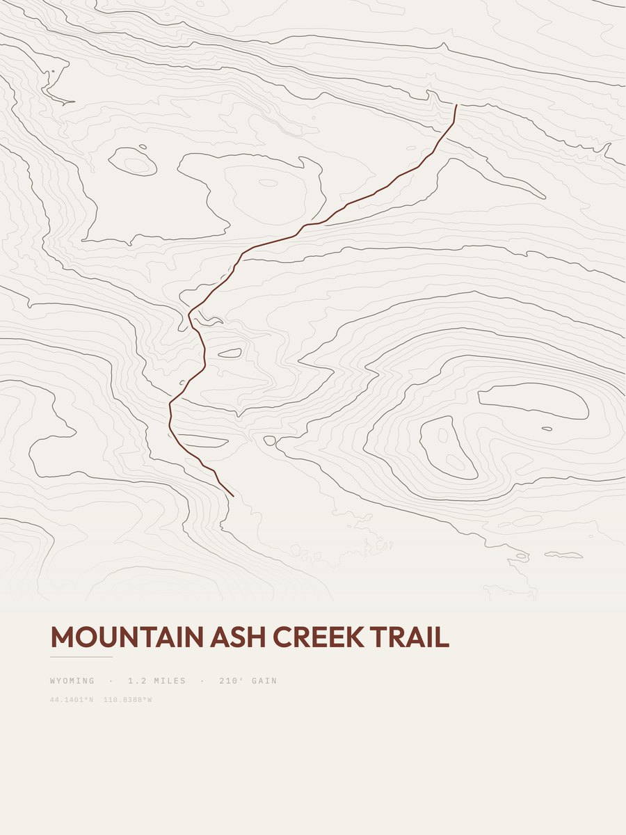Mountain Ash Creek Trail Topographic print