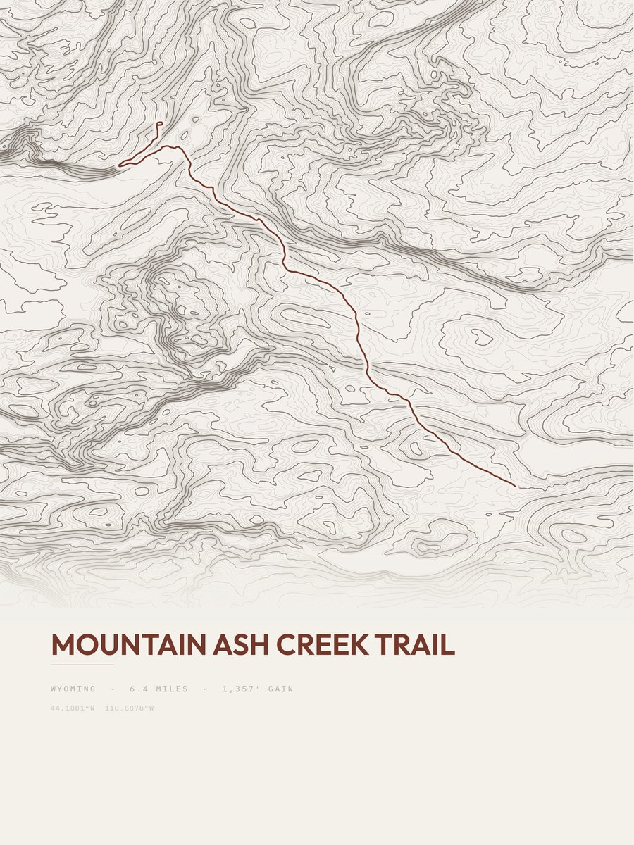 Mountain Ash Creek Trail Topographic print