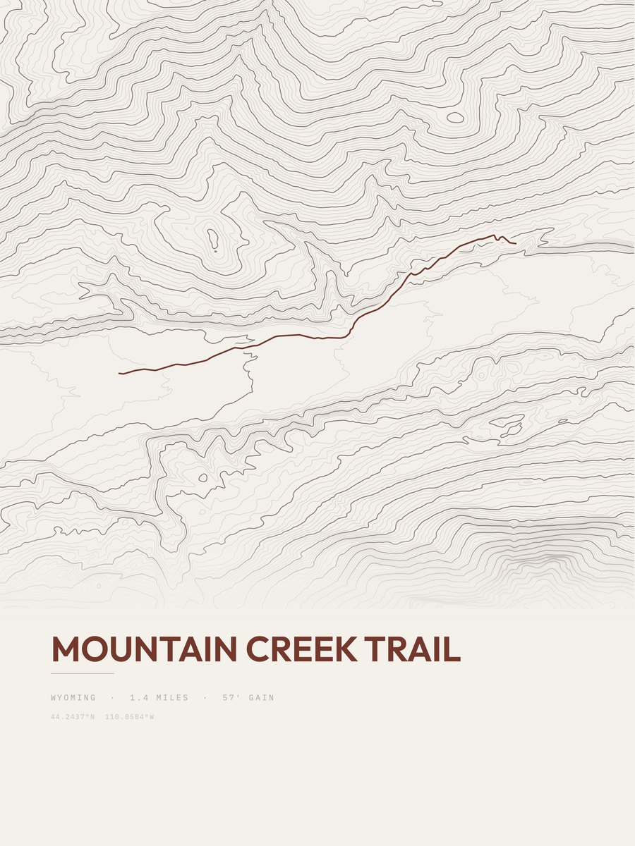 Mountain Creek Trail Topographic print