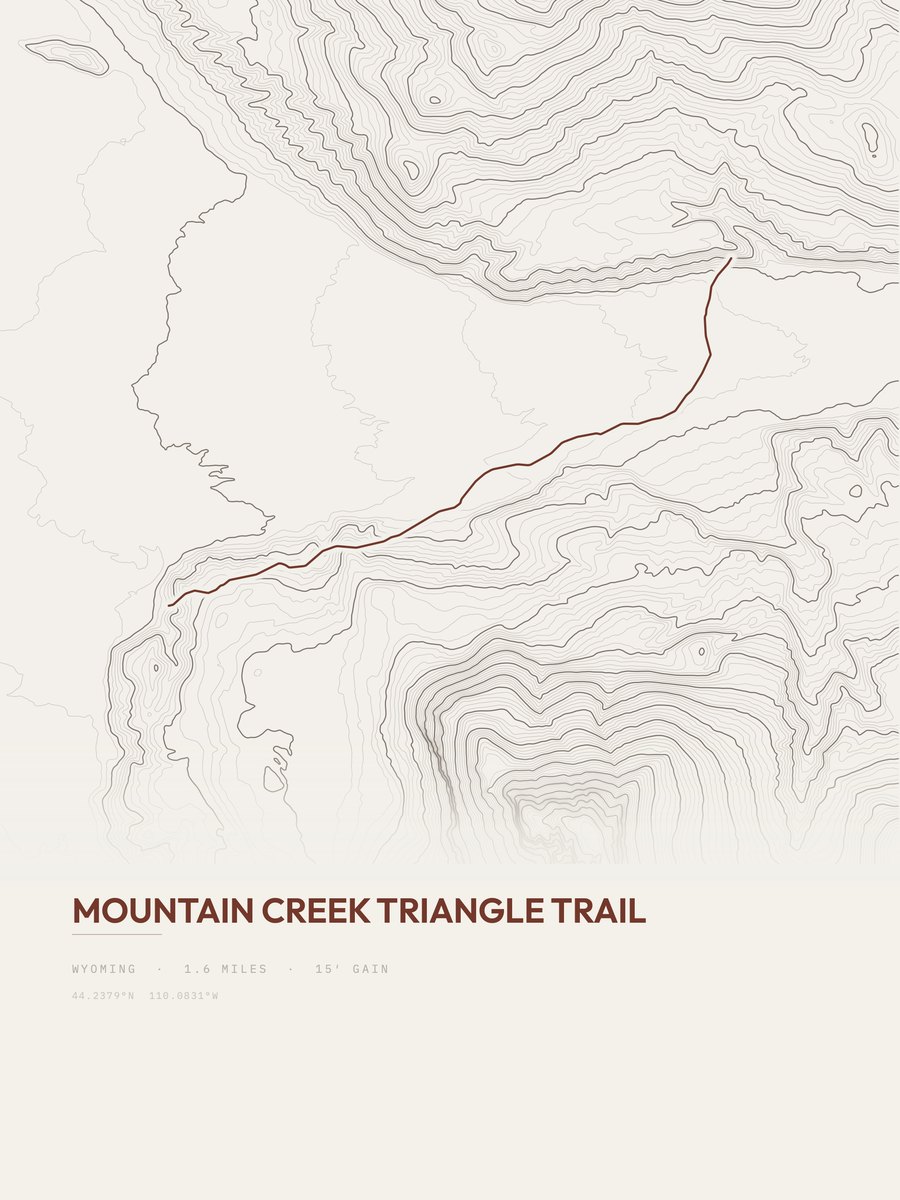 Mountain Creek Triangle Trail topographic trail print