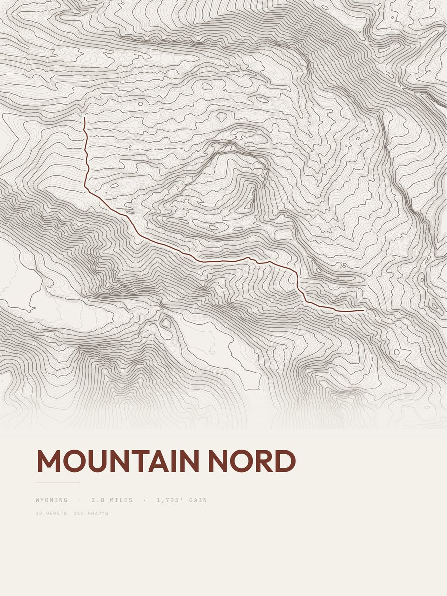 Mountain Nord Topographic print