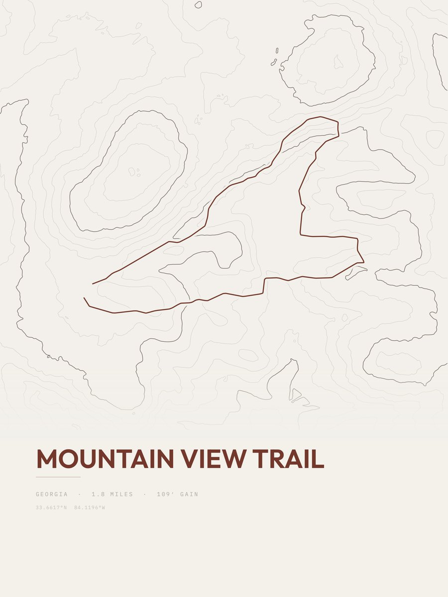 Mountain View Trail Topographic print