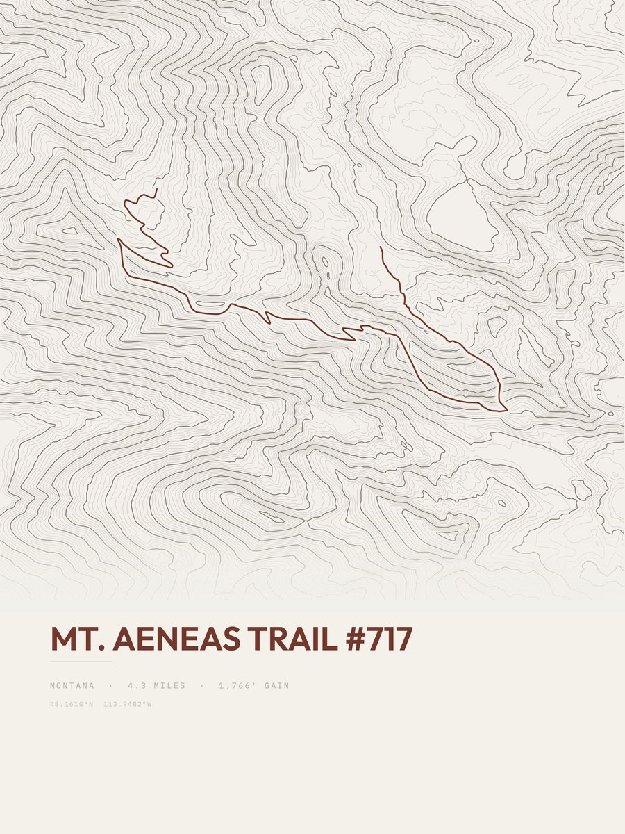 Mount Aeneas Trail Topographic print