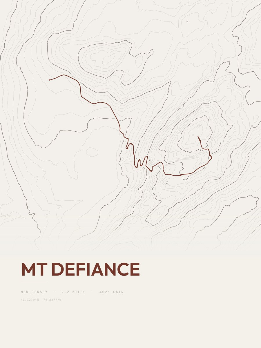 Mount Defiance Topographic print