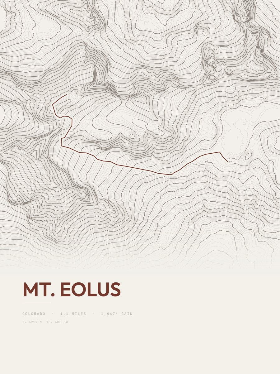 Mount Eolus Topographic print