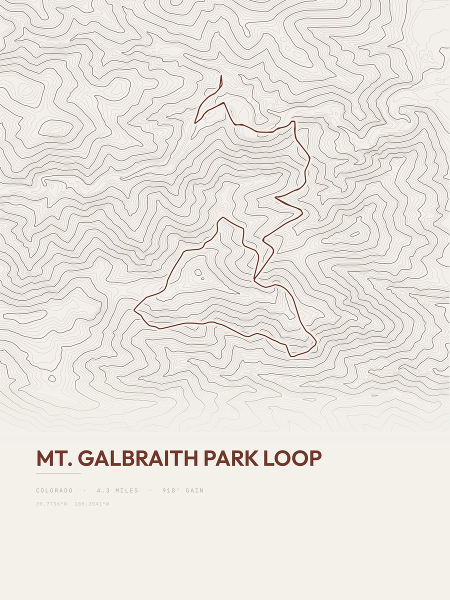 Mount Galbraith Park Loop topographic trail print
