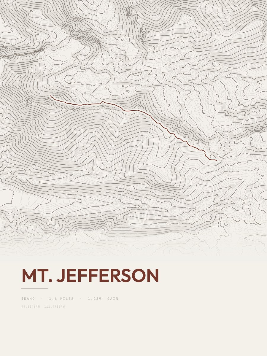 Mount Jefferson Topographic print