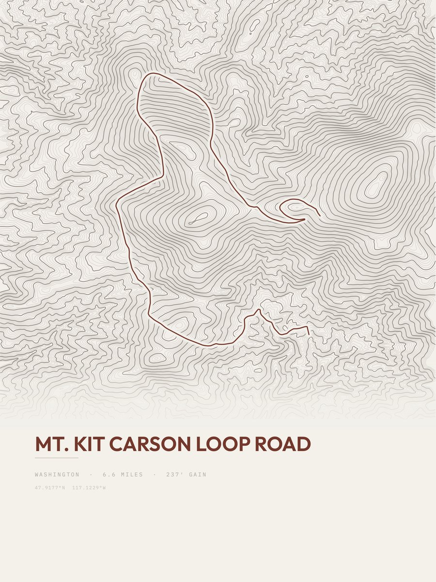 Mount Kit Carson Loop Road Topographic print