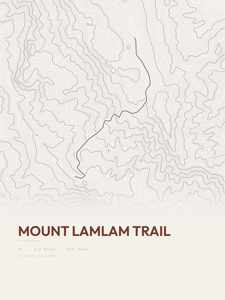 Mount LamLam Trail Topographic print