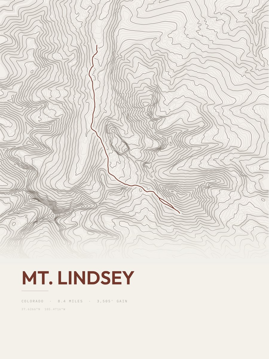 Mount Lindsey Topographic print