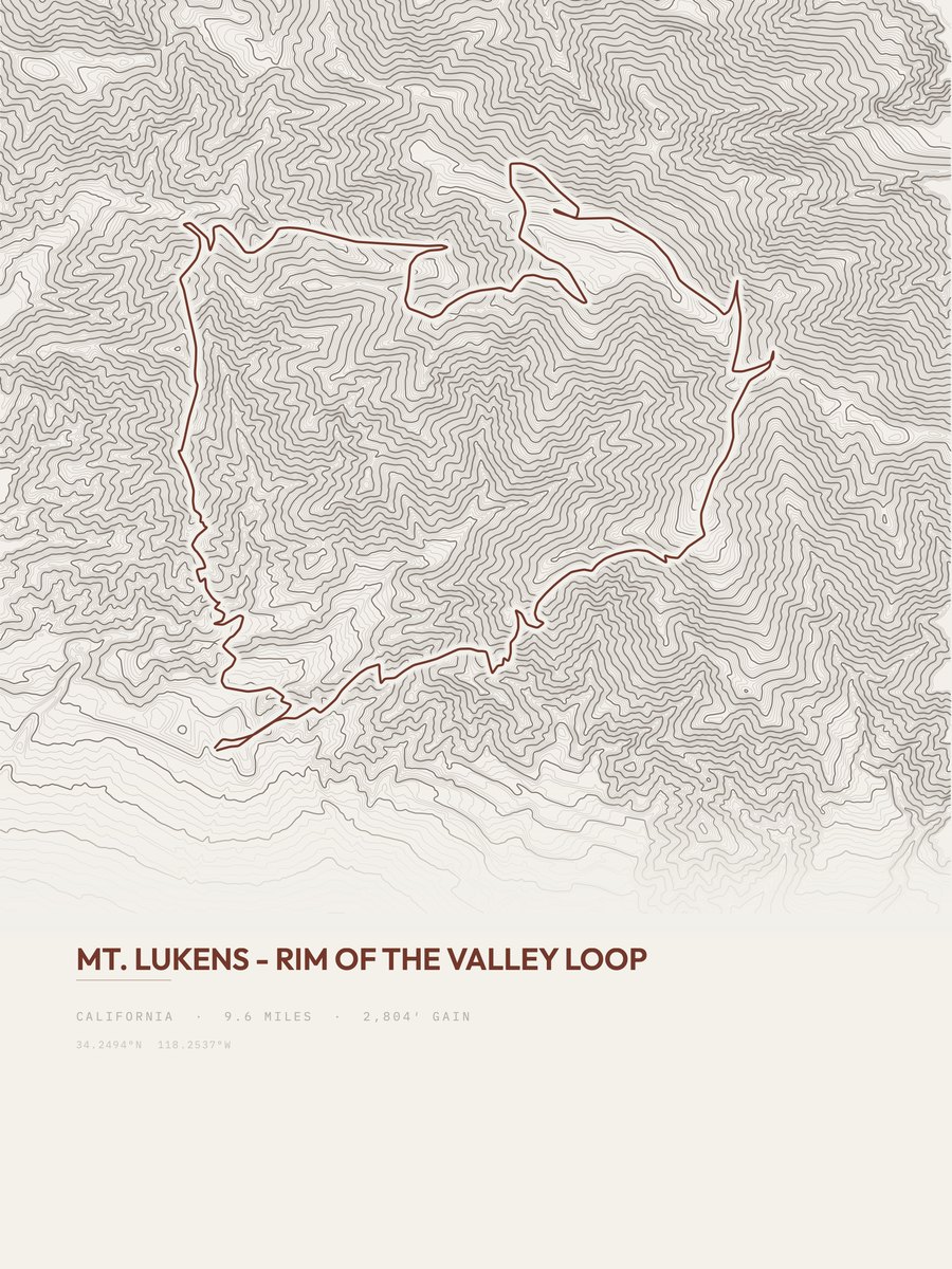 Mount Lukens Topographic print