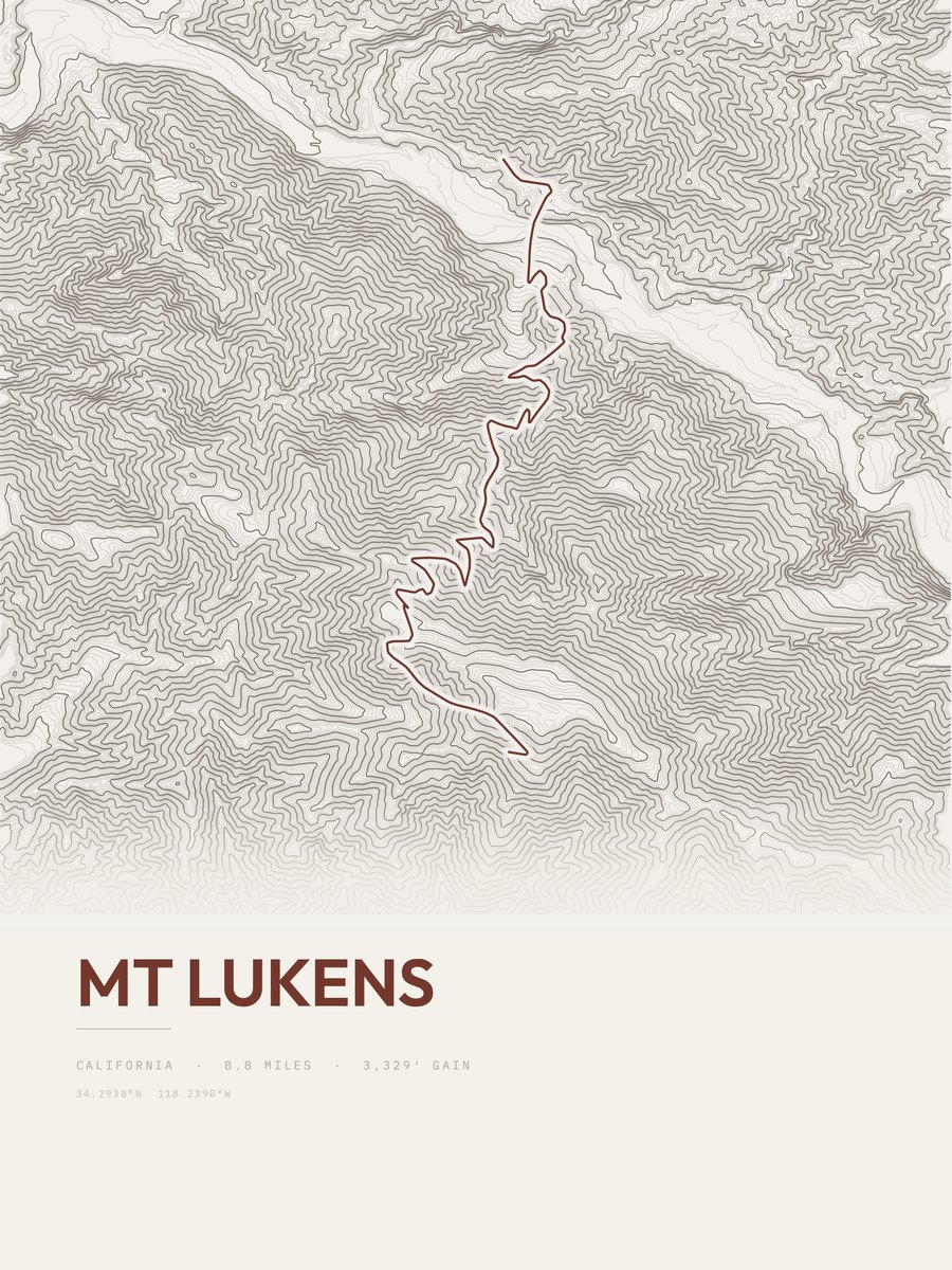 Mount Lukens Topographic print