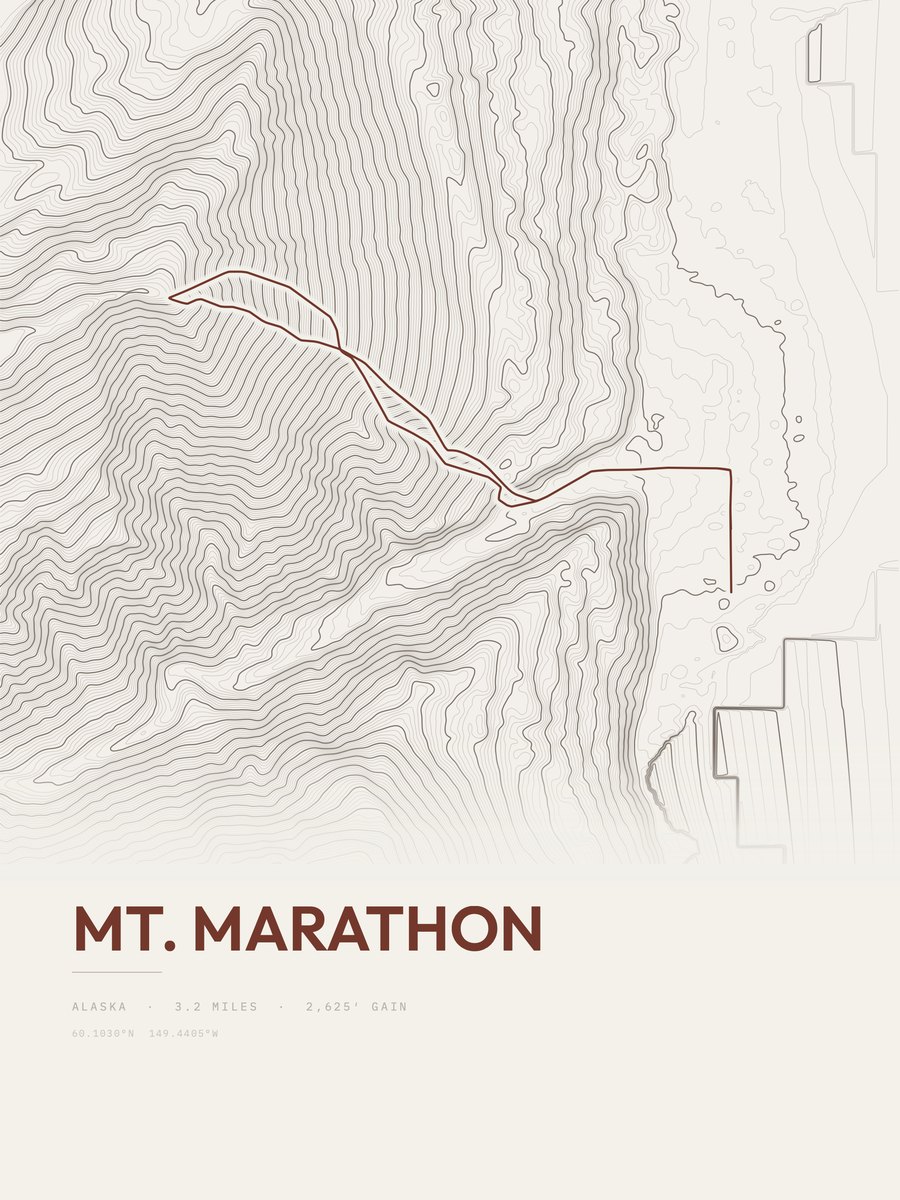 Mount Marathon Topographic print