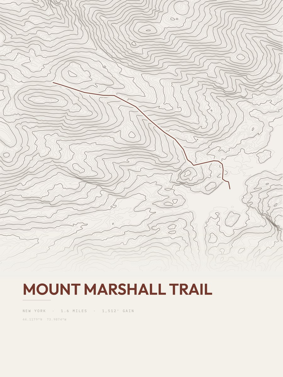 Mount Marshall Trail Topographic print