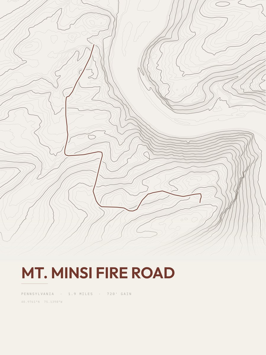 Mount Minsi Fire Road Topographic print