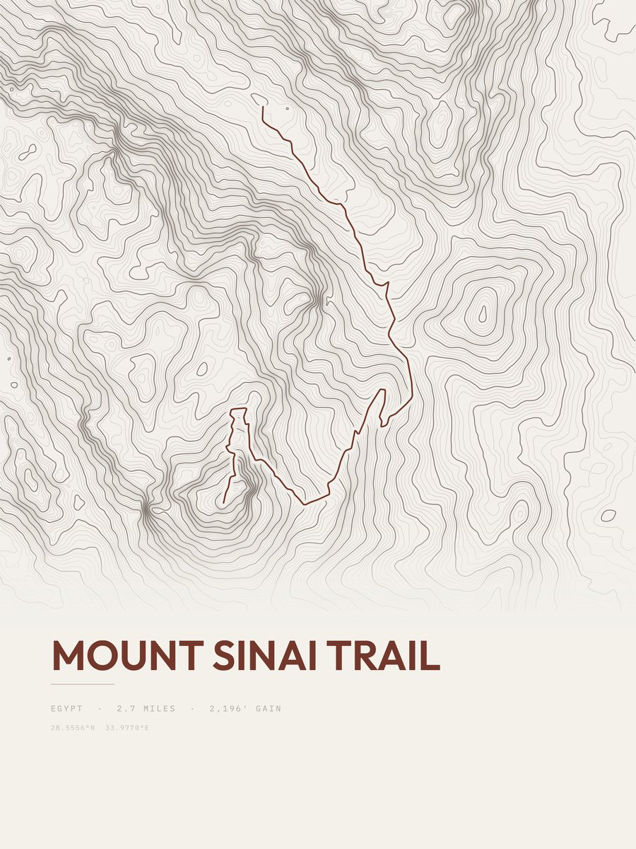 Mount Sinai Trail Topographic print