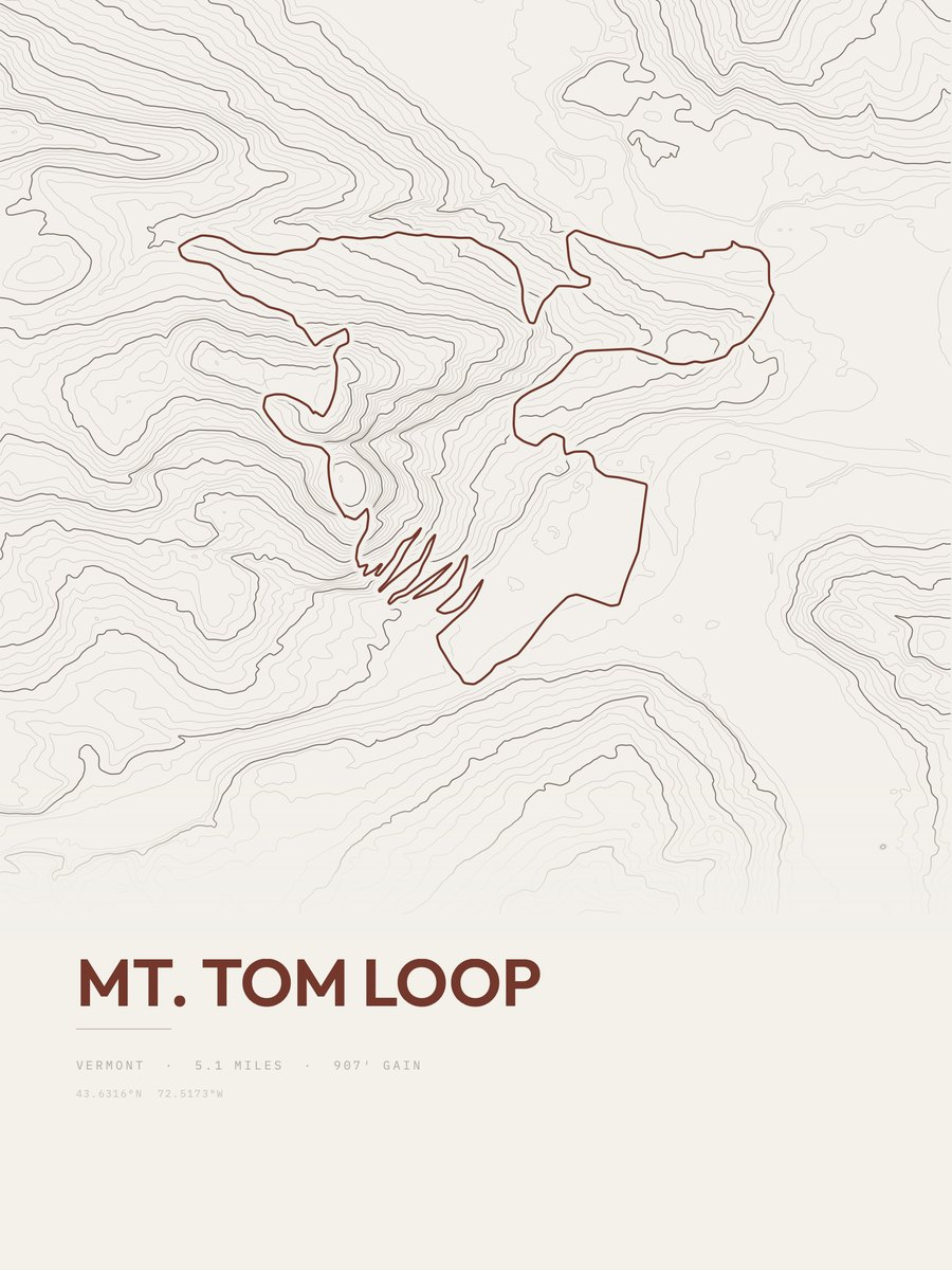 Mount Tom Loop Topographic print