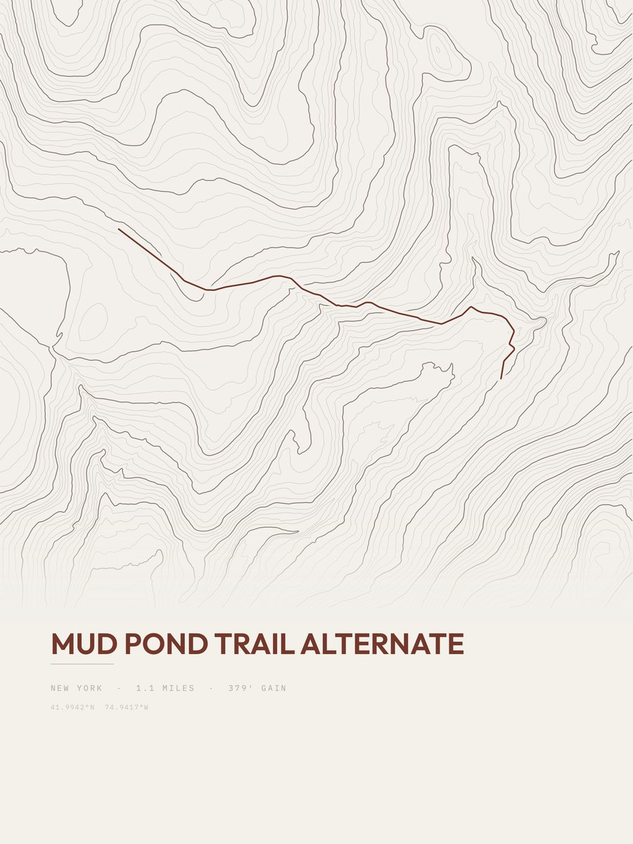 Mud Pond Trail Alternate Topographic print