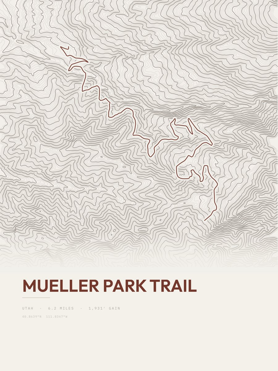 Mueller Park Trail Topographic print