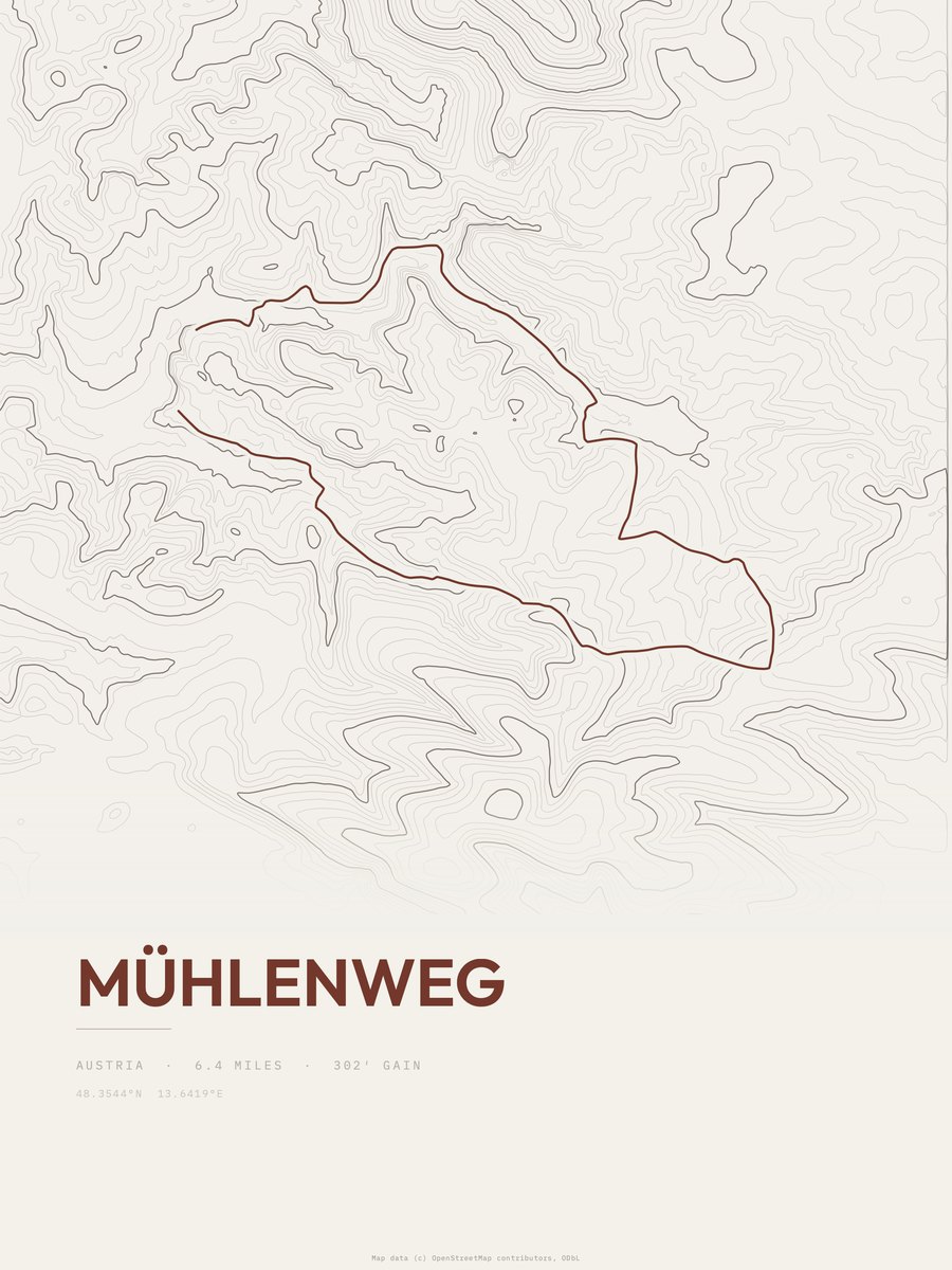 Mühlenweg Topographic print