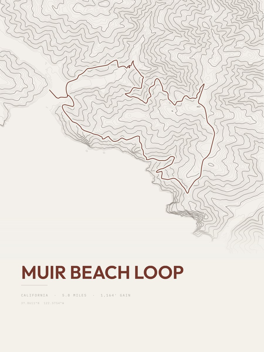 Muir Beach Loop Topographic print