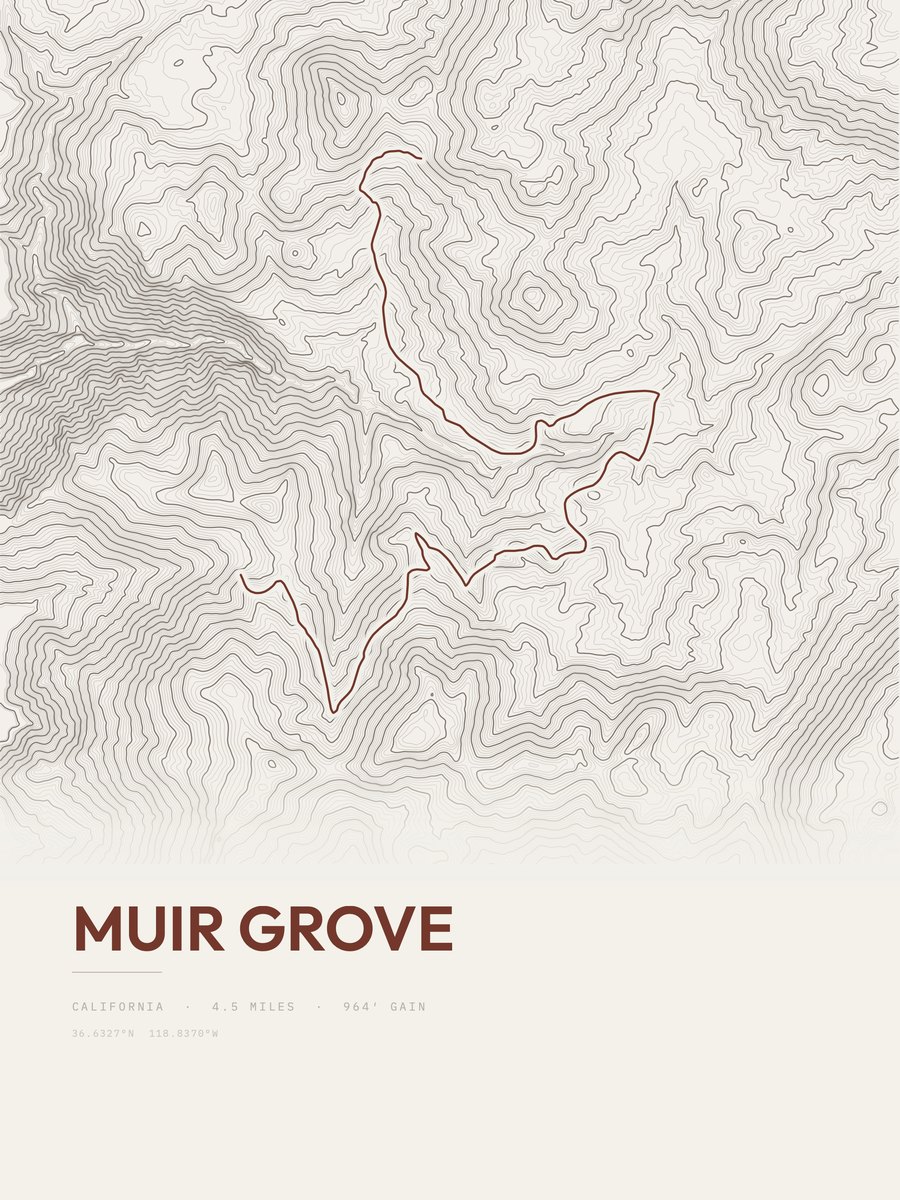 Muir Grove Topographic print