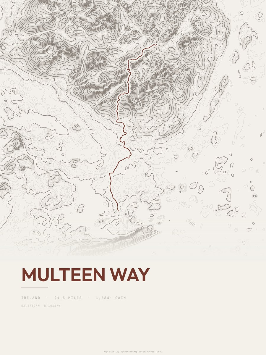 Multeen Way Topographic print