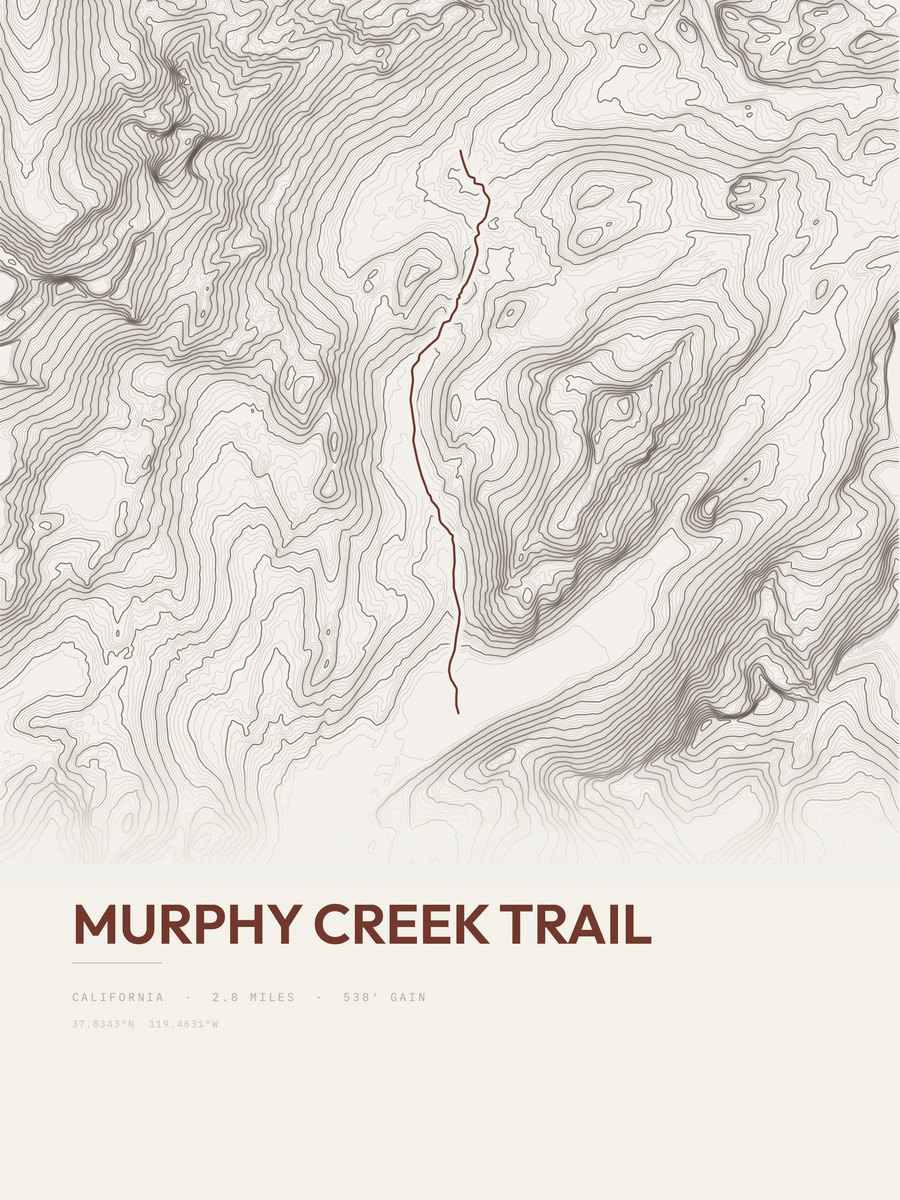Murphy Creek Trail Topographic print
