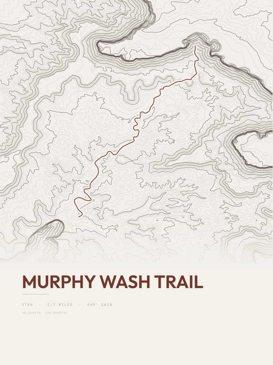 Murphy Wash Trail topographic trail print