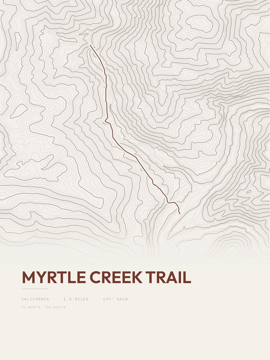 Myrtle Creek Trail Topographic print