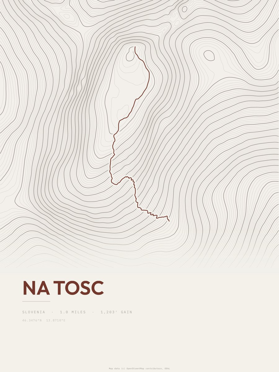 Na Tosc topographic trail print