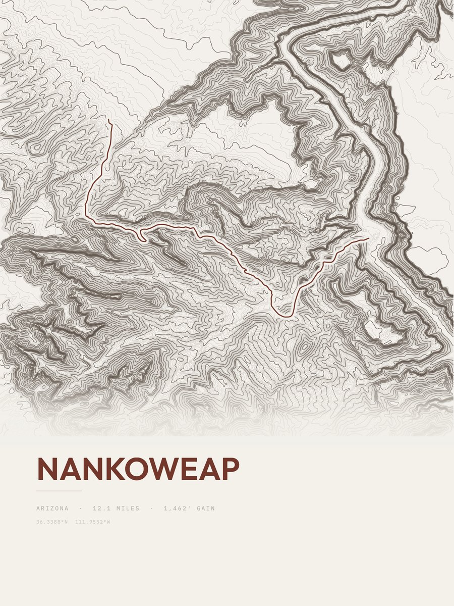 Nankoweap topographic trail print