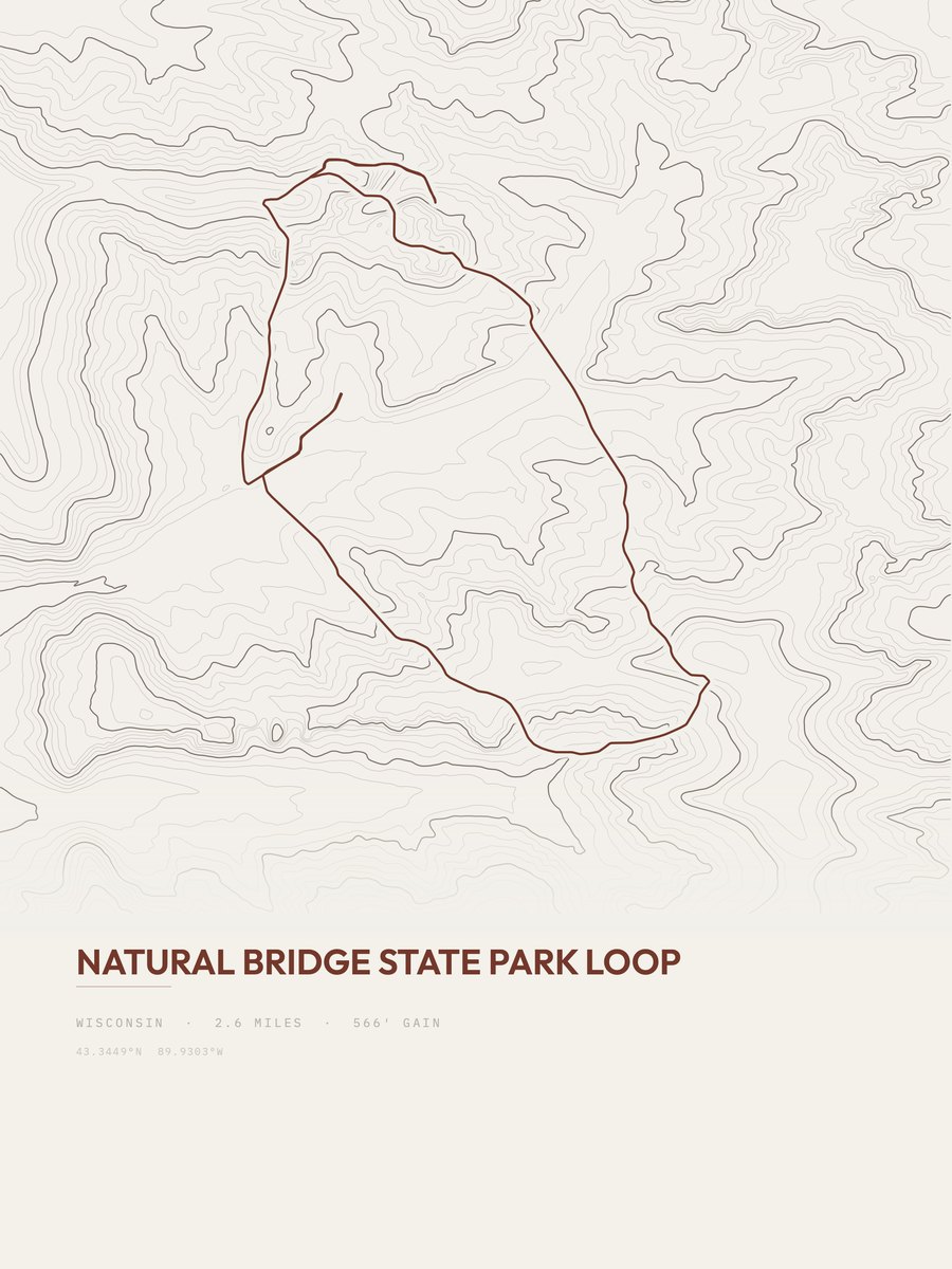 Natural Bridge State Park Loop Topographic print