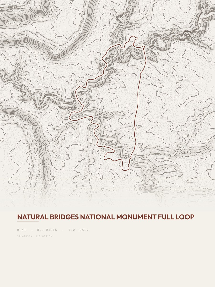 Natural Bridges Topographic print